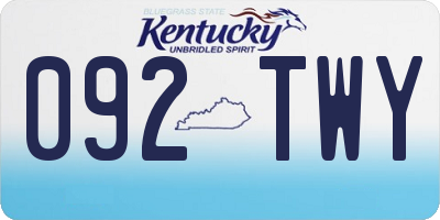 KY license plate 092TWY
