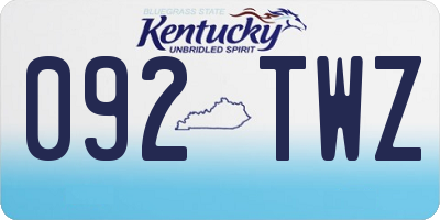 KY license plate 092TWZ