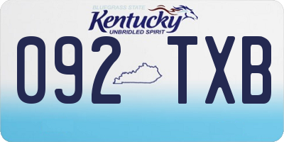 KY license plate 092TXB