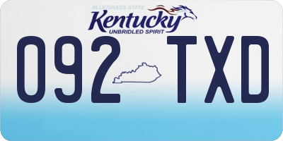 KY license plate 092TXD