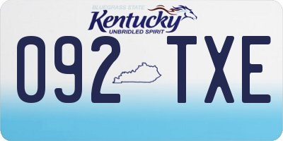 KY license plate 092TXE