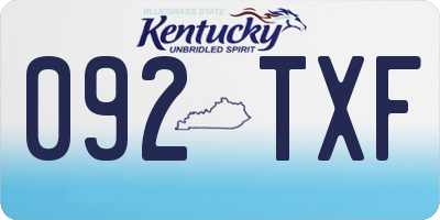 KY license plate 092TXF