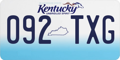KY license plate 092TXG