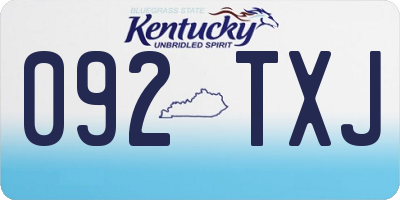 KY license plate 092TXJ