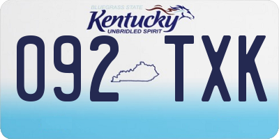 KY license plate 092TXK