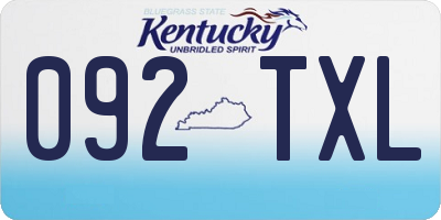 KY license plate 092TXL