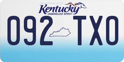 KY license plate 092TXO