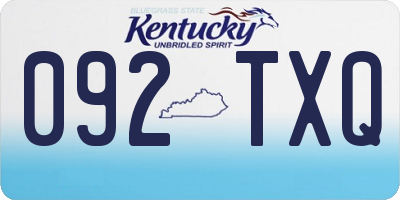 KY license plate 092TXQ