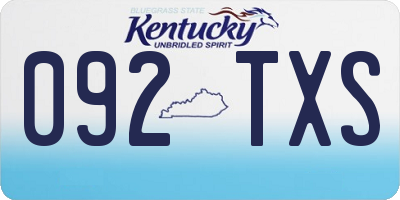 KY license plate 092TXS