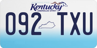 KY license plate 092TXU