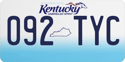 KY license plate 092TYC