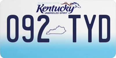 KY license plate 092TYD