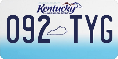 KY license plate 092TYG