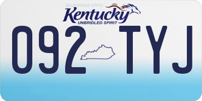 KY license plate 092TYJ