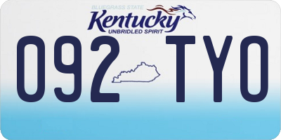 KY license plate 092TYO