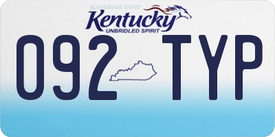 KY license plate 092TYP