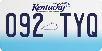 KY license plate 092TYQ