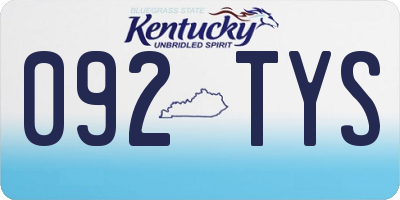 KY license plate 092TYS