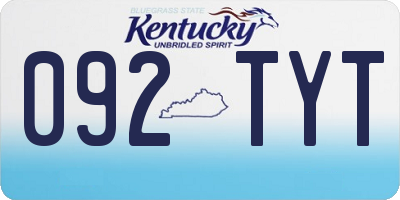 KY license plate 092TYT