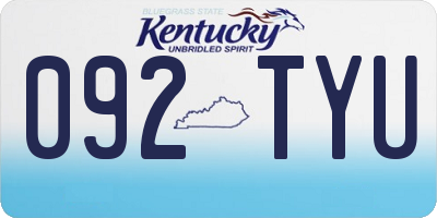 KY license plate 092TYU