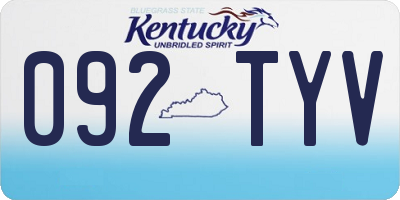 KY license plate 092TYV