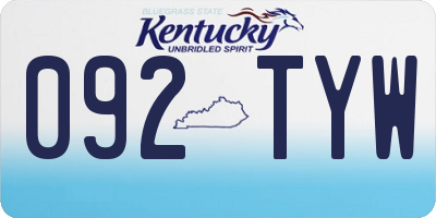 KY license plate 092TYW