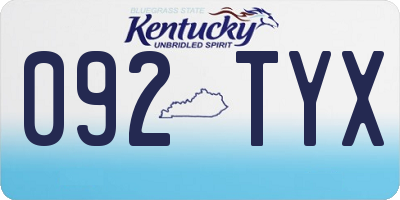 KY license plate 092TYX