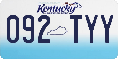 KY license plate 092TYY