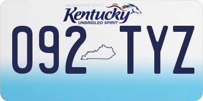 KY license plate 092TYZ