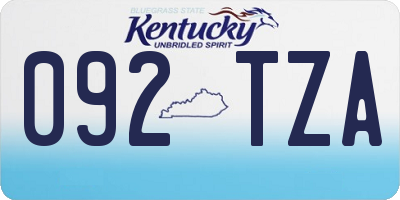 KY license plate 092TZA