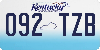 KY license plate 092TZB