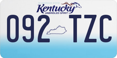 KY license plate 092TZC