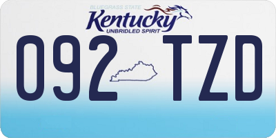 KY license plate 092TZD