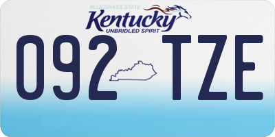 KY license plate 092TZE