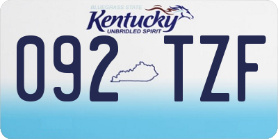 KY license plate 092TZF