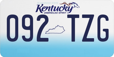 KY license plate 092TZG