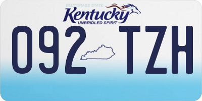 KY license plate 092TZH