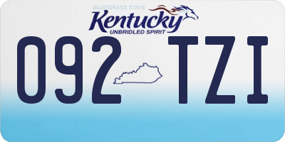 KY license plate 092TZI