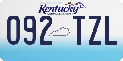 KY license plate 092TZL