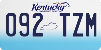 KY license plate 092TZM