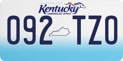 KY license plate 092TZO