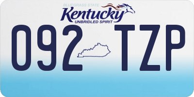 KY license plate 092TZP