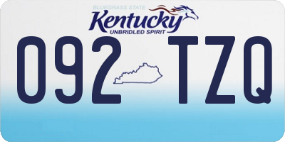 KY license plate 092TZQ