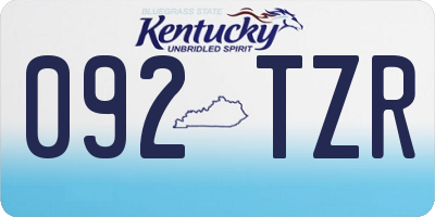 KY license plate 092TZR