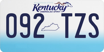 KY license plate 092TZS