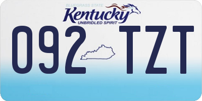 KY license plate 092TZT