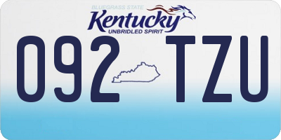 KY license plate 092TZU