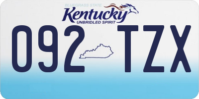 KY license plate 092TZX