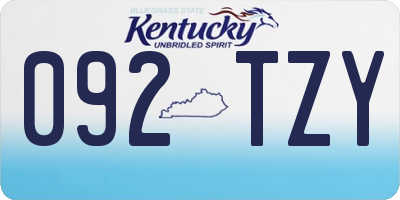 KY license plate 092TZY