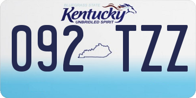KY license plate 092TZZ